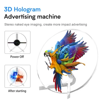 Rakstāmgalda 3D Hologrāfiskā Projektora Ventilators 25CM Wifi Led Zīmi Logo Hologrāfiskā Lampas Player Remote Reklāmas Restorānu
