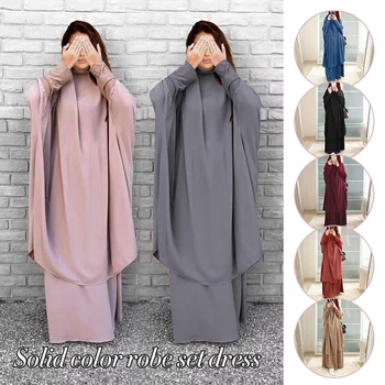 Sieviešu Kapuci Musulmaņu Kleita, Hijab Eid Lūgšanu Apģērba Jilbab Abaya Ilgi Khimar Pilnībā Segtu Ramadāna Kleita Abayas Islāma Kleitu Komplekts