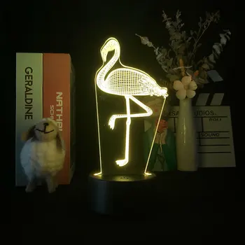 Flamingo Dzīvnieku Anime 3D LED Lampas skapītis Bērnu Krāsains Dzimšanas dienas Dāvanu Manga LampTable Bērni Telpu Dekorēšana Lampas