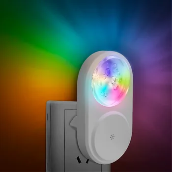 LED Gaismas Kontroles Nakts Gaisma RGB Krāsains Atmosfērā Lampas 2 Režīmi Plug-Portatīvā Gaisma Bērnu Istabas, Guļamistabas Apgaismojums