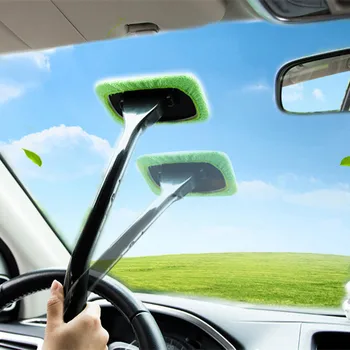 Auto Logu Tīrāmo Suku Komplektu, Vējstiklu Tīrīšanas Mazgāšanas Līdzekli Iekšpusē Interjers Auto Stikla Tīrītājs Ar Garu Rokturi, Auto Piederumi