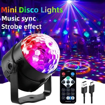 Skaņas Aktivizēta, Rotējošas Disko Bumbu DJ Puse Gaismas 3W 3 LED RGB LED Skatuves Gaismas Ziemassvētku Kāzu Skaņas Puse Gaismas