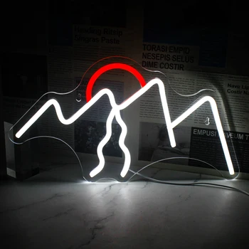 Vulkāns Ainavu Kvēlojošs Neona Zīmes Piloni LED Puse Gaismas Nams Telpa, Guļamistaba Fons Apdare Pazīmes Modes Mākslas