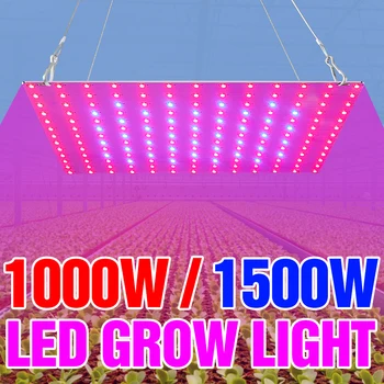 1000W 220V Istabas Augu Augt Gaismas LED Hidroponiskas 1500W Spuldzes Pilna Spektra Fito Puķu Sēklas LED Panelis Siltumnīcefekta Augt Telts Kaste