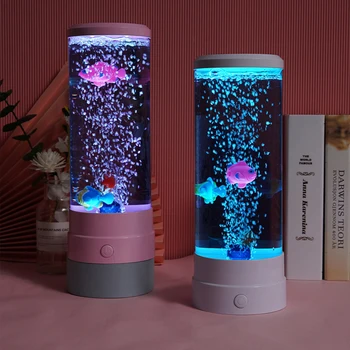 Pievienot Pop Krāsu un Jautrības, lai Jūsu Telpu ar USB Krāsains Burbulis Zivis Lampas LED Nightlight Relaksējošu Atmosfēru