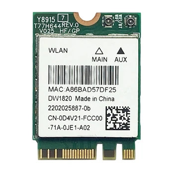 DW1820 QCNFA344A Bezvadu Tīkla Karti 2.4 G+5G Dual-Band Gigabit Bluetooth 4.1 NGFF Tīkla Karte Atbalsta 802.11 AC