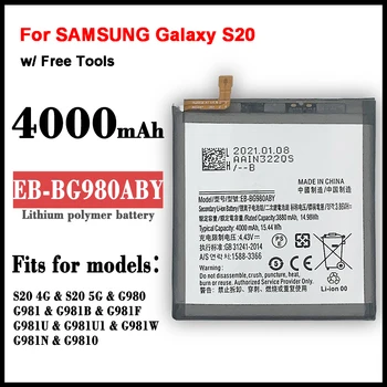 100% Oriģinālā EB-BG980ABY 4000mAh Rezerves Akumulatoru SAMSUNG Galaxy S20 S 20 Mobilo telefonu Baterijas