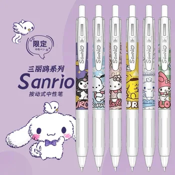 6Pcs Hello Kitty Cinnamoroll Kawaii Anime Sanrio Ātri Sausas Nospiediet Neitrāls Pildspalvu Cute Karikatūra Manu Melodiju Studentu Melnu Zīmuli Mazulis, Rotaļu
