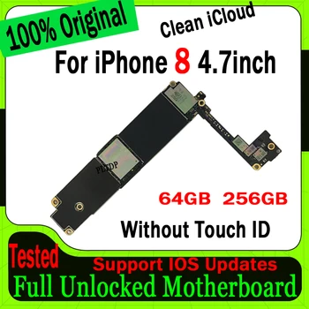 100% Testēti Laba Darba Mainboard IPhone 8 4.7 collu Mātesplati Oriģināls Atbloķēt Ar/Bez Touch ID Tīru ICloud Loģika Valde