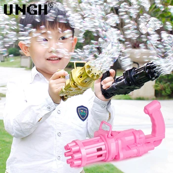 UNGH Bērniem Automātiski Gatling Burbulis Lielgabalu Burbuļi Mašīna Vasaras Ziepes Ūdens Pūtēju Pirts Āra Puse Bērnu Rotaļlietas Zēnu, Meitenes