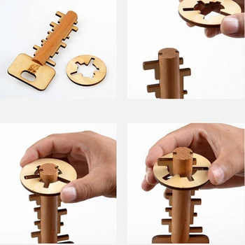 Jaunums Atslēgu Atslēgt Puzzle Izlūkošanas Izglītības Rotaļlieta, Mīklas, Pirmsskolas Koka Bērniem, Zīdaiņiem, Bērnu, Pieaugušo Puzzles Spēles Rotaļlietas