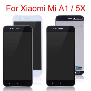 5.5 collu LCD Displeju, Lai Xiaomi Mi A1 LCD skārienekrānu, Digitizer Nomaiņa Xiaomi Mi A1 Displejs MiA1 Mi 5X Mi5X Melna Balta