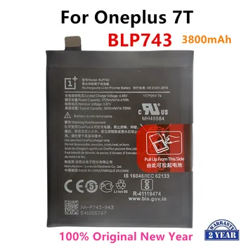 100% Oriģinālā BLP743 3800mAh Rezerves Akumulatoru OnePlus 7T Viens Plus 7T Patiesu Jaunāko Ražošanas Telefonu Baterijas