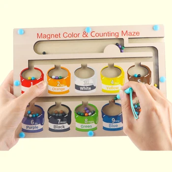 Bērniem, Montessori Rotaļlietas Magnētisko Pildspalvu, Kustīgu Bumbu Spēli Krāsu Šķirošanas, Skaitīšanas Valdes Naudas Mehānisko Mācību Maņu Izglītības Rotaļlietas