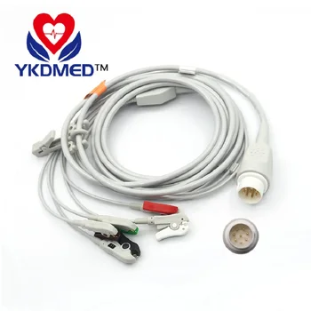 Compatiblr ar pacientu monitoru 8pin viengabala pacienta kabelis ar 5 vadiem ,ekg, medicīnas piederumi ,Bezmaksas piegāde!