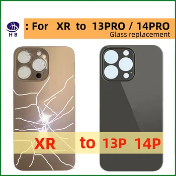 IPhone XR 13 Pro 14 Pro aizmugurējo vāciņu Stikla Liels Caurums Camera Atpakaļ Stikla XR, lai 13Pro Rezerves Daļu XR, Piemēram, 14Pro Atpakaļ stikls