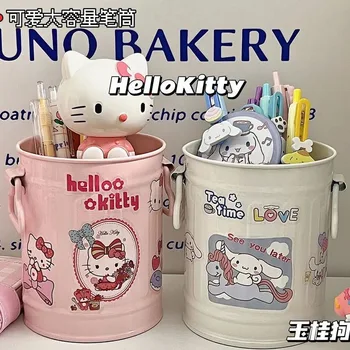 Kawaii Sanrio Cinnmoroll Hello Kitty Pildspalvu Turētājs Cute Karikatūra Office Desktop Aplauzums Suka Turētājam Studentu Kancelejas Piederumu Glabāšanas Kaste
