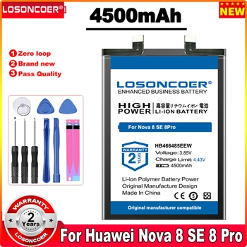 4500mAh HB466485EEW Par Huawei Nova 8 SE Nova 8 Pro Akumulatora Huawei Nova 8Pro Nova 8SE Akumulators
