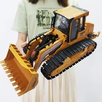 1:16 RC Kravas Buldozers, Pašizgāzējs Kāpurķēžu Traktora Modeļa Projektēšana Auto Ekskavatoru Push Augsnes Mūzikas gaismas Efektiem Bērniem Rotaļlietas