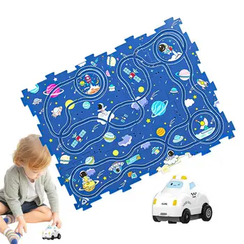 Puzzle Auto Ceļa Puzzle Dziesmu Spēlēt Rotaļlietas bērniem Draudzīga Dzelzceļa Automašīnu Ēkas DIY Elektrisko Ratiņiem, Multifunkcionālā