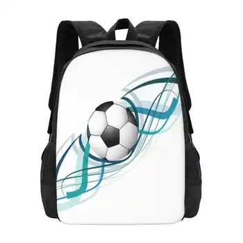 Anotācija Futbola Krāsains Līniju Viļņu Dizaina Karstā Pārdošanas Mugursoma Modes Somas Futbola Tautas Kick Jautri Fantastisku Vektoru Simbols