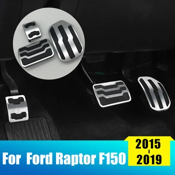 Alumīnija Automašīnu Pedāli Degvielas Paātrinātājs Bremžu Pedāli Vāka Ford Raptor F-150 F150 F 150 2015 2016 2017 2018 2019 Piederumi