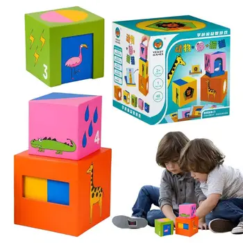 Bērniem Papīra Jigsaw Puzzles Rotaļlietas Karikatūra Dzīvniekiem, Montessori Smadzeņu Mācību Spēles Bērniem Virs 2 Gadu Sākumā, Izglītības Rotaļlietas