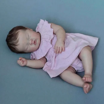 48CM Atdzimis Alisha Smaidu Jaundzimušo Bērnu Lelle Spilgti 3D Krāsotas Ādas ar Redzamām Vēnām Vairākiem Slāņiem Kolekcionējamus Mākslas Lelle, Rotaļlietas