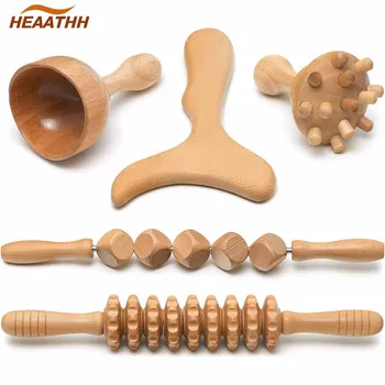 Koka Masāžas Rullīti Stick Koka Terapijas Instrumenti, Limfodrenāža Celulīta Masieris Ķermeņa Veidošanā Colombiana Maderoterapia Komplekts