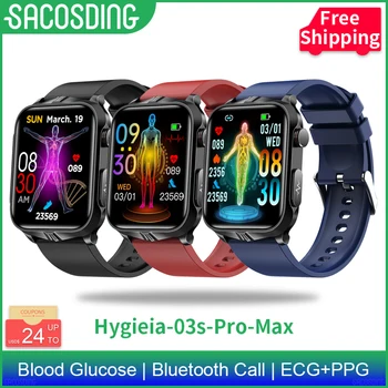 SACOSDING Hygieia-03s-Pro-Max Smartwatch Cukura līmeni Asinīs, EKG+PPG Uzraudzības Ķermeņa Temperatūra Smart Skatīties Sieviešu Fitnesa Pulkstenis Tracker