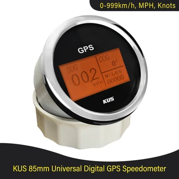 Jaunu 85mm KUŠ Laivu Auto GPS Spidometrs Ciparu LCD Ātruma Mērierīce odometra rādījumus Protams, ar GPS Antena