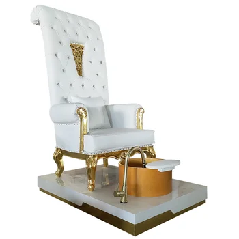 Nagu salons, kāju krēslu zelta augstu muguras karalienes krēslu nagu veikals vienu