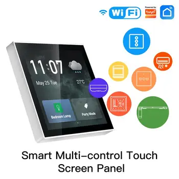 Tuya Wifi Zigbee 3.0 Touch Screen Kontroles Panelis 4 Collu Smart Home Centrālās Kontroles Darbu Ar Tuya Ierīces, Alexa, Google Home